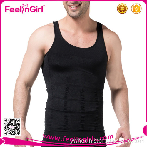 Comfortable Black Sexy Tight Body Shaper Men Slimming Vest